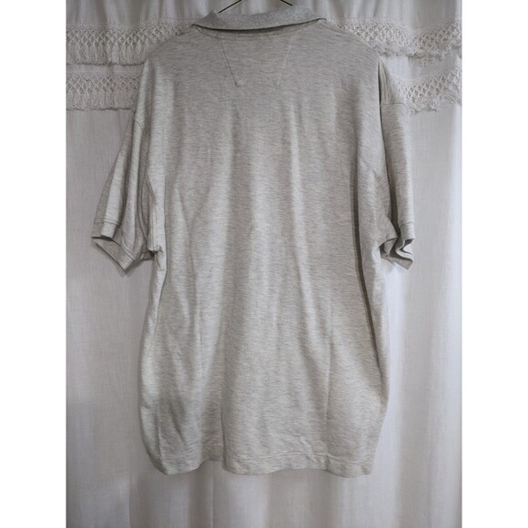 Y2K Beige Cotton Short Sleeve Polo - Golf Shirt Sz L Alexander Julian Colours - Picture 3 of 5